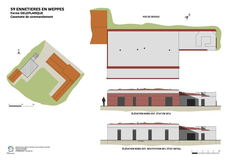 Casemate de commandement 334 de la ferme Deleplanque