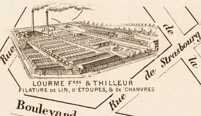 Filature et tissage de lin Lourme Frères et Thilleur, puis Weill