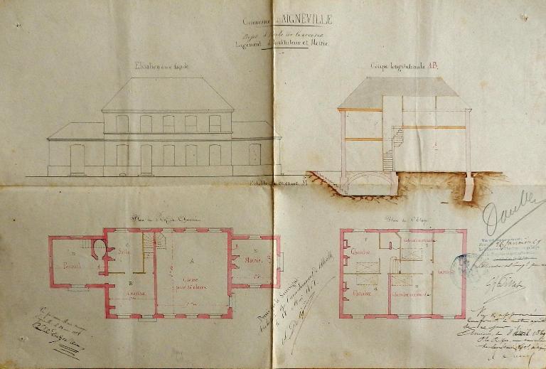 Ancienne école primaire de garçons et mairie d'Aigneville, actuellement école primaire mixte