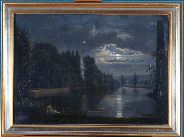 Tableau : La Seine aux environs de Bougival (Paysage au clair de lune)