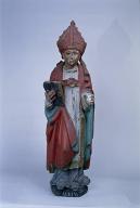 Statue (petite nature) : saint Aubin d'Angers