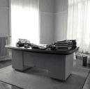Ensemble de mobilier de bureau (2 chaises, 6 fauteuils, une table de téléphone, 2 bureaux, une armoire, une armoire-bibliothèque)