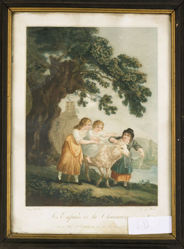 Estampe : Les Enfants de la chaumière
