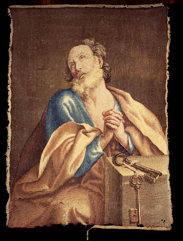 Ensemble de trois tableaux de tapisserie : Saint Pierre et saint Paul