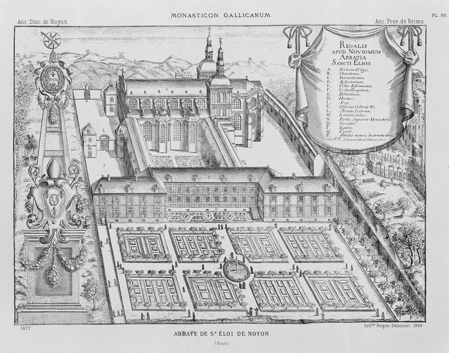 Ancienne citadelle de Noyon devenue abbaye de bénédictins Saint-Eloi (deuxième abbaye détruite)