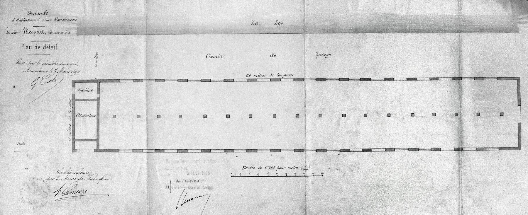 Usine de blanchiment Wicquart, puis Lemaître Demeester-Wicquart, actuellement usine de construction électronique Visionor