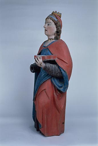 Statue (petite nature) : sainte Catherine d'Alexandrie