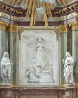 Haut-relief : l'apparition du Sacré-Cœur à sainte Marguerite-Marie Alacoque