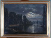 Tableau : La Seine aux environs de Bougival (Paysage au clair de lune)