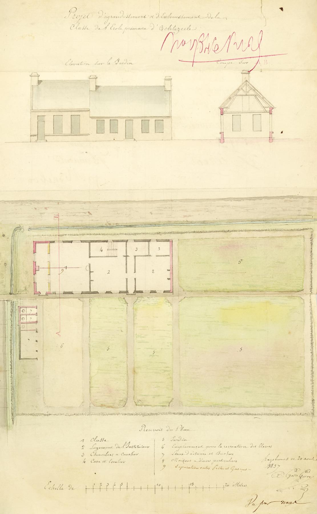 Ancienne école primaire et logement d'instituteur d'Ochtezeele (détruit)