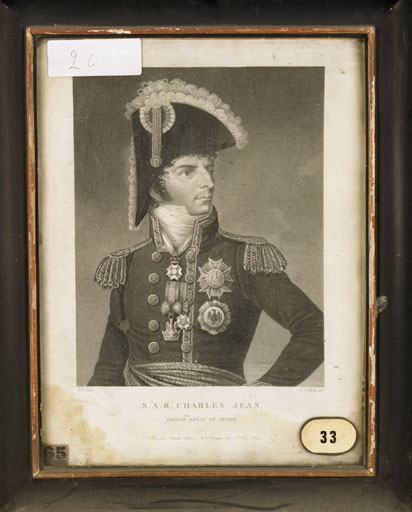 Estampe : Portrait de Charles Jean, prince royal de Suède (Bernadotte, Charles XIV)