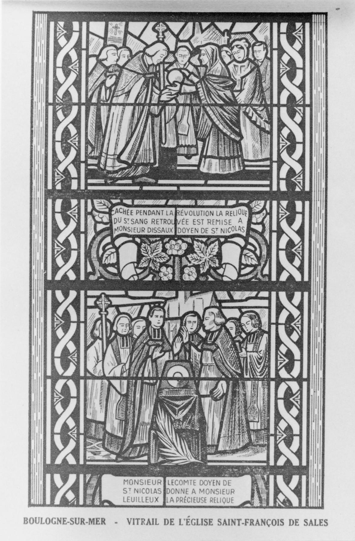Ensemble de deux verrières (verrières figurées, légendaires, historiées) : La relique du Saint Sang (détruites)