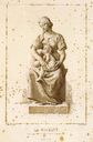 Estampe : La Charité, statue du monument du général de La Moricière