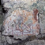 Fragment de peinture monumentale : saint Nicolas ressuscite les trois clercs (?)