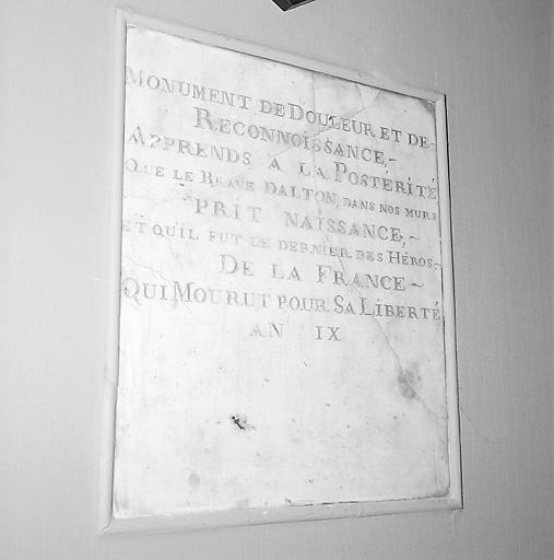Plaque commémorative de William Dalton