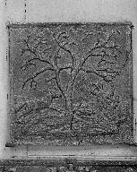 Plaque de cheminée (n° 1) : l'attaque d'un loup (?)