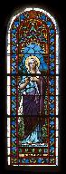 Verrière à personnages : sainte Virginie (baie 19)