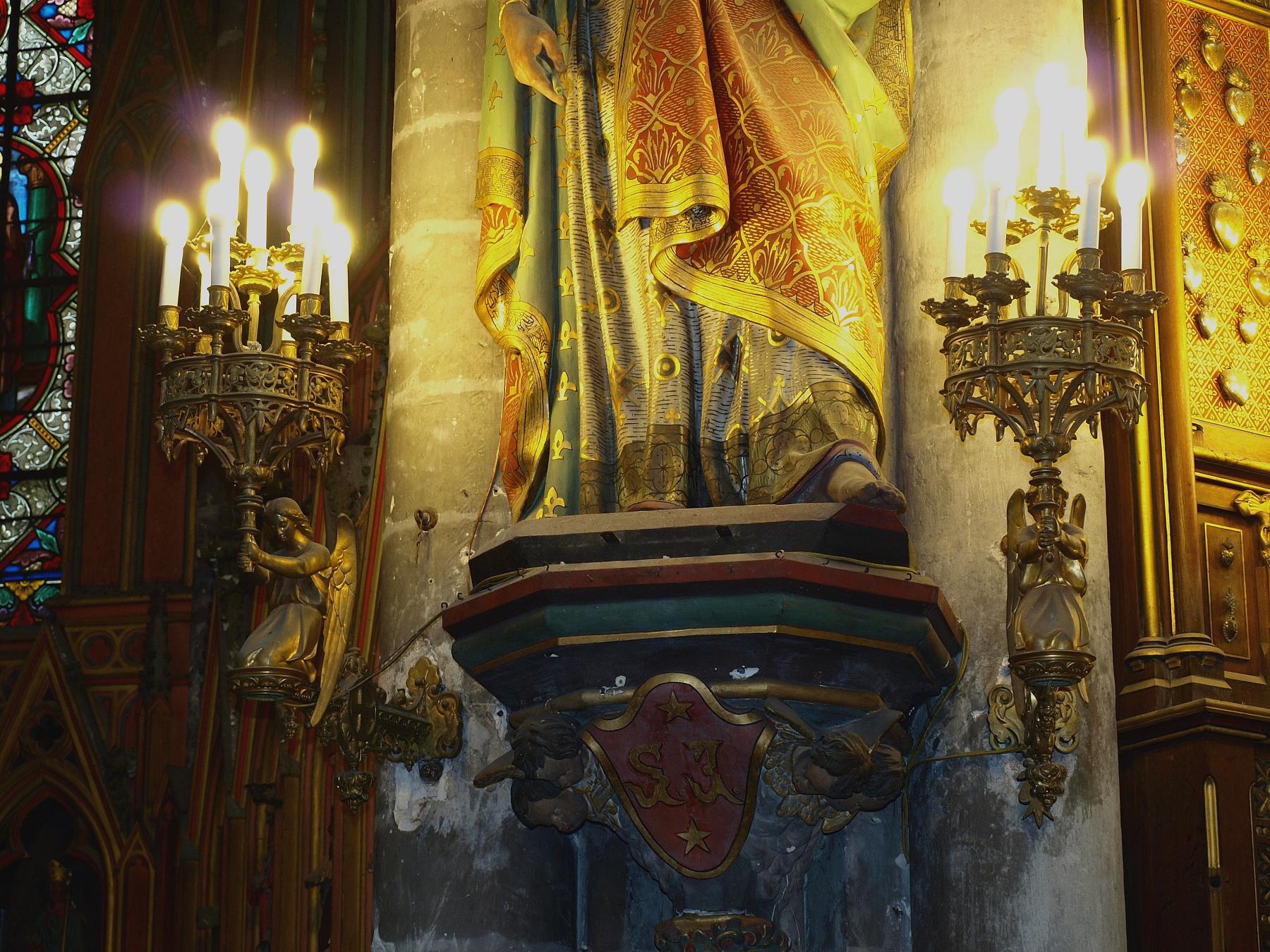 Ensemble de 2 luminaire d'applique d'église (candélabres d'applique, anges photophores)