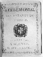 Manuscrit : Cérémonial des enfants de chœur