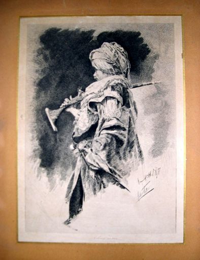 Estampe : Portrait de composition en soldat mauresque